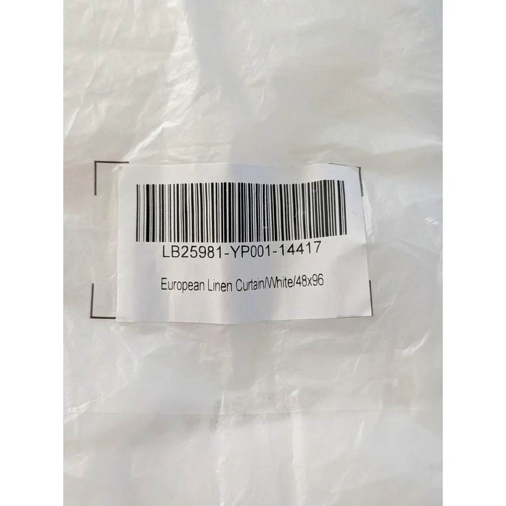 Quince European Linen Curtain 46x96 White Light Filtering Single Panel NWT